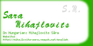 sara mihajlovits business card